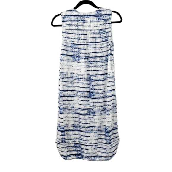 BeachLunchLounge Riviera Indigo Print Embroidered Viscose Anthropologie Dress - Picture 5 of 8